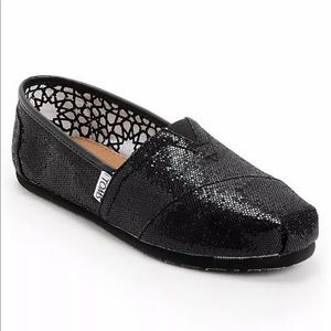 Toms Black Glitter Women’s size 12